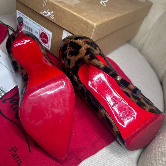 Christian Louboutin Brown Leopard Heels - Picture 4 of 7